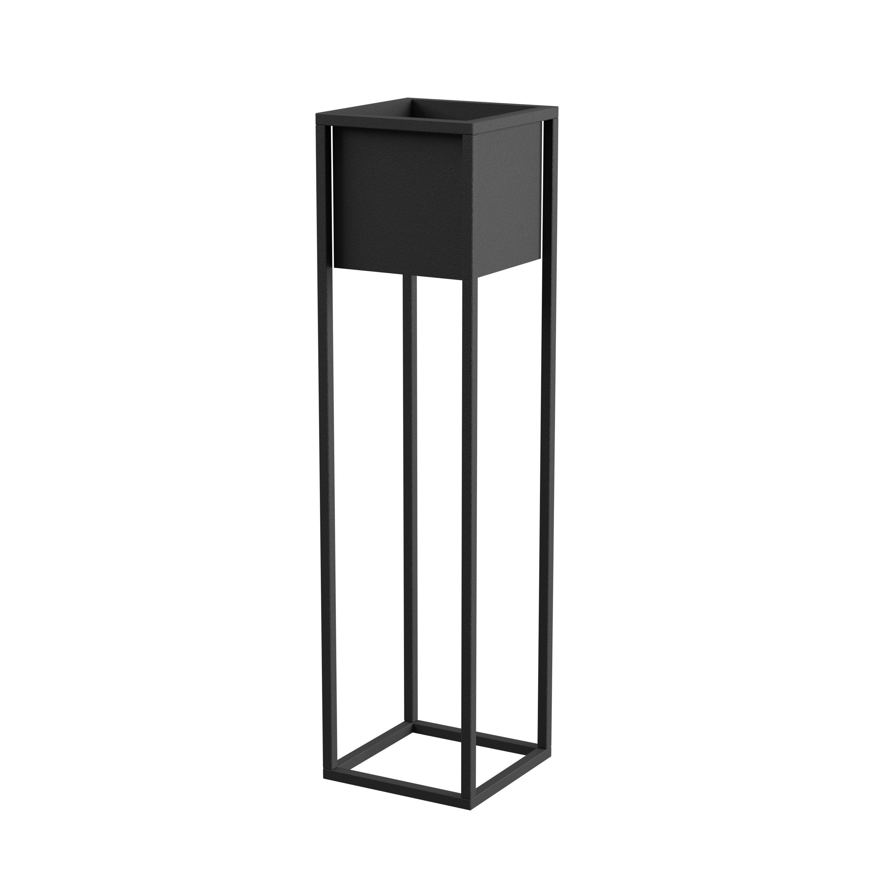 Blumenständer Nantes Schwarz - Schwarz, Basics, Metall (23/90/23cm)