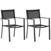 Stapelsessel-Set Copacabana Schwarz Aluminium 2er-Set - Schwarz, KONVENTIONELL, Textil/Metall (56.5/88/61cm) - Gardenson