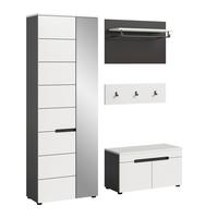 Predsoba Canu, Bela, Siva, 3-Delna - siva/bela, Design, leseni material (160/190/37cm) - Livetastic