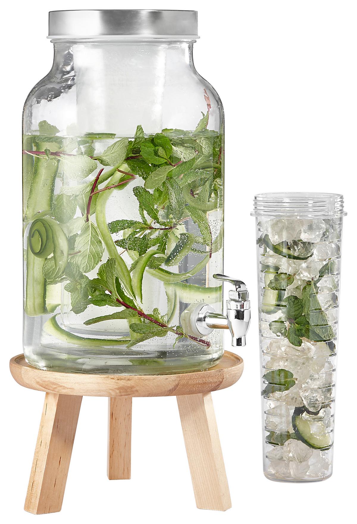 DOZOWNIK DO NAPOJÓW 50684-2 - kolor stalowy/przezroczysty, Basics, tworzywo sztuczne/metal (5,6l) - Novel