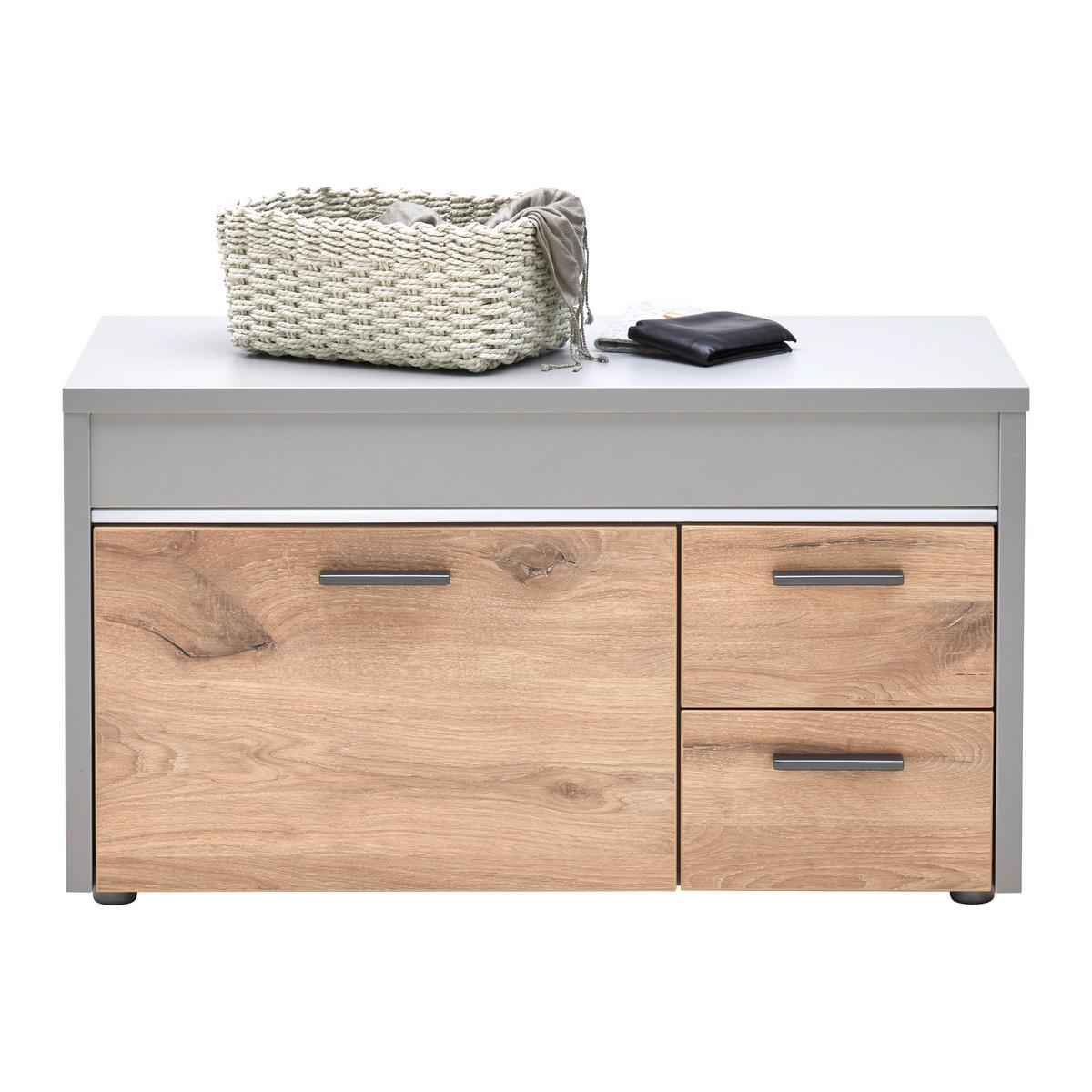 Garderobenbank Dynamic in Hellgrau - Modern, Holzwerkstoff (80/45/37cm) - Mömax