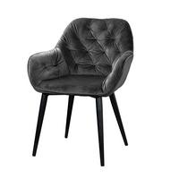 Stuhl "Chessy", dunkelgrün - Dunkelgrau/Anthrazit, LIFESTYLE, Textil/Metall (62/82/60cm) - MID.YOU
