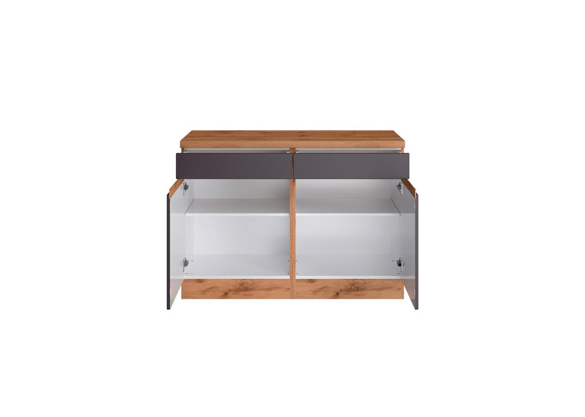 Küchenunterschrank Turin ca. 120x86 cm Grau/Wotaneiche - Eiche Wotan/Grau, Design, Holzwerkstoff (120/86/60cm) - Held