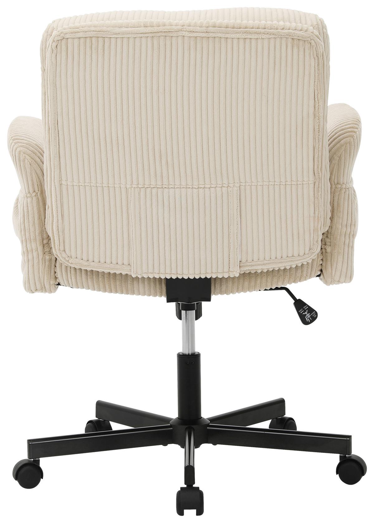 Drehstuhl Leni Beige/schwarz Cord - Beige/Schwarz, Design, Holz/Kunststoff (72/89/99/67cm) - Mömax