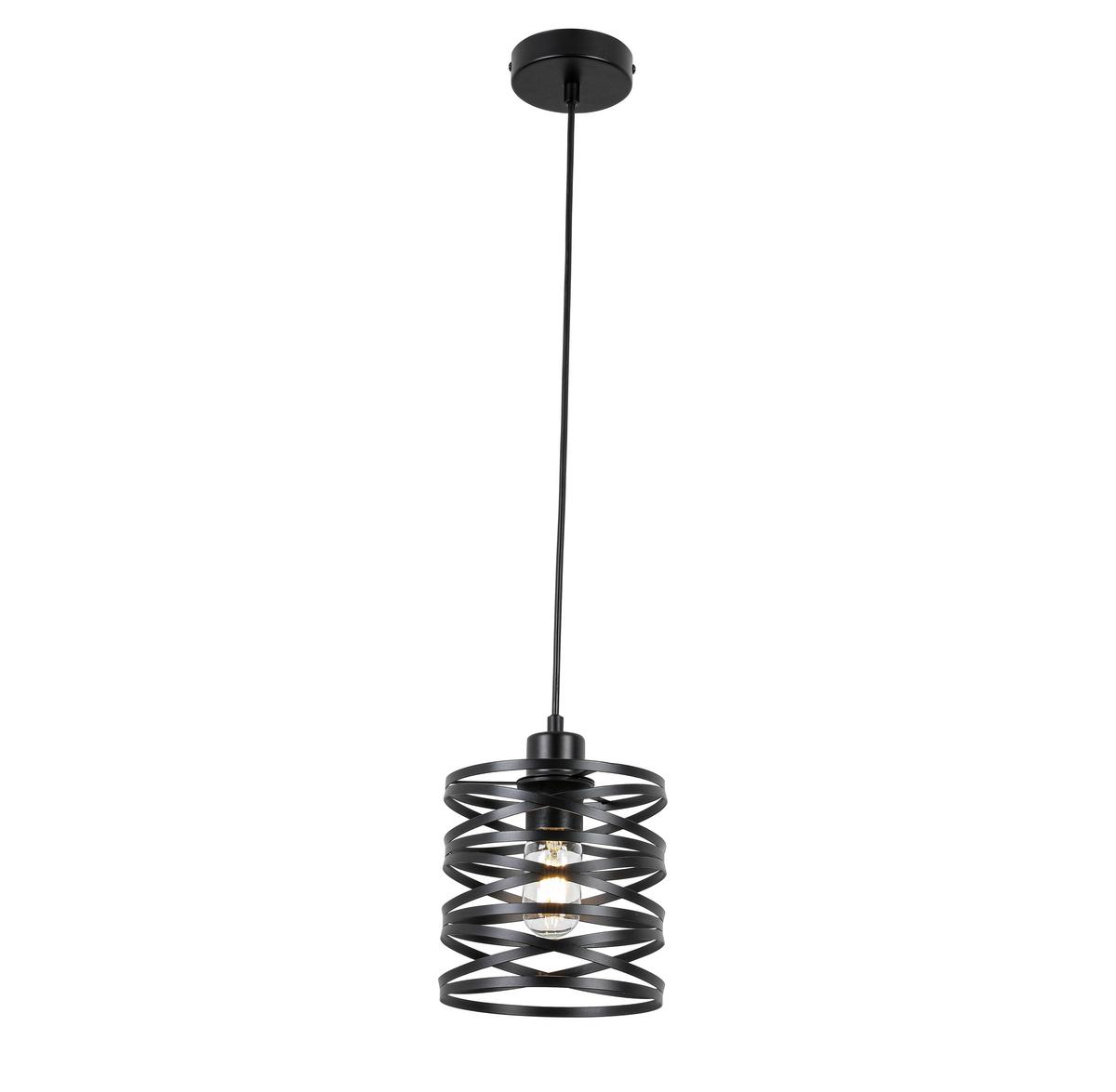 Függőlámpa Esila - fekete, Modern, műanyag/fém (17/120cm) - Mömax