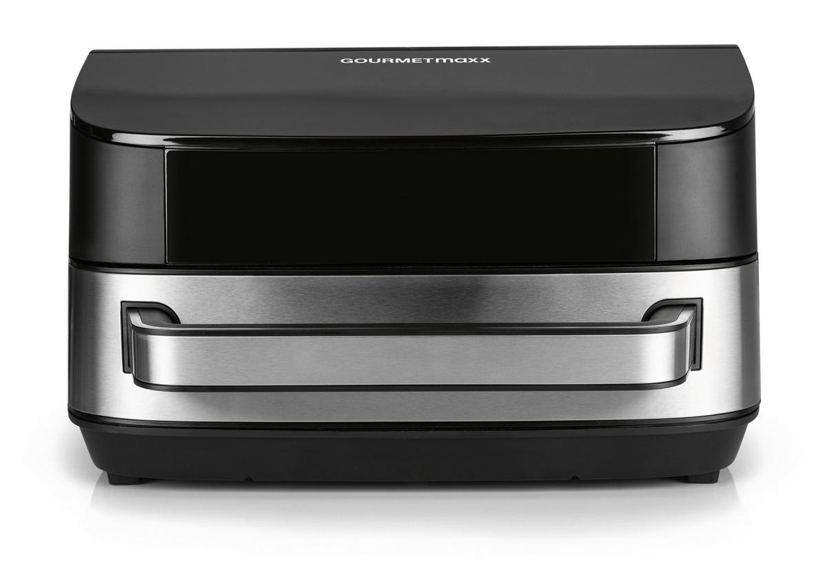 FRYTKOWNICA BEZTŁUSZCZOWA 16428 - kolor srebrny/czarny, Basics, tworzywo sztuczne/metal (32,5/41/24cm) - GOURMETMAXX