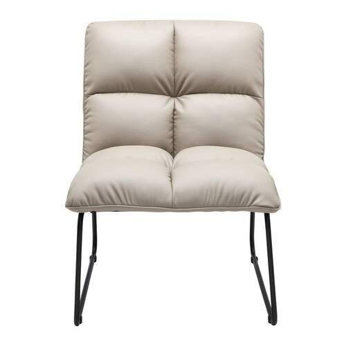 Relaxsessel Eleina Taupe Lederlook - Taupe/Schwarz, MODERN, Textil/Metall (71/82/70cm) - Bessagi Home