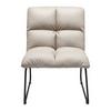 Relaxsessel Eleina Taupe Lederlook - Taupe/Schwarz, MODERN, Textil/Metall (71/82/70cm) - Bessagi Home