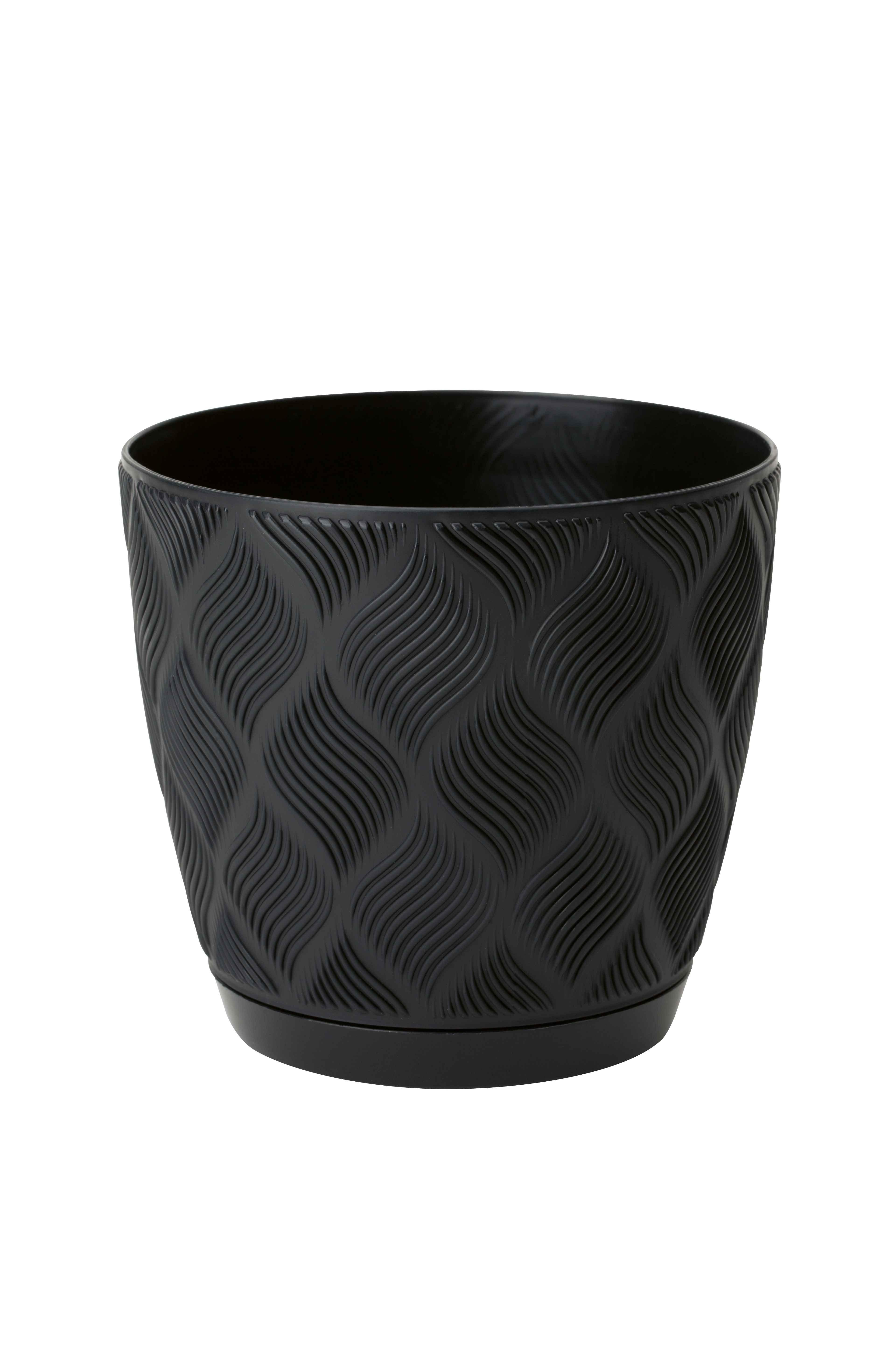 Übertopf Grow Complete ECO 13 Schwarz - Schwarz, KONVENTIONELL, Kunststoff (12,8/11,1cm) - Mömax