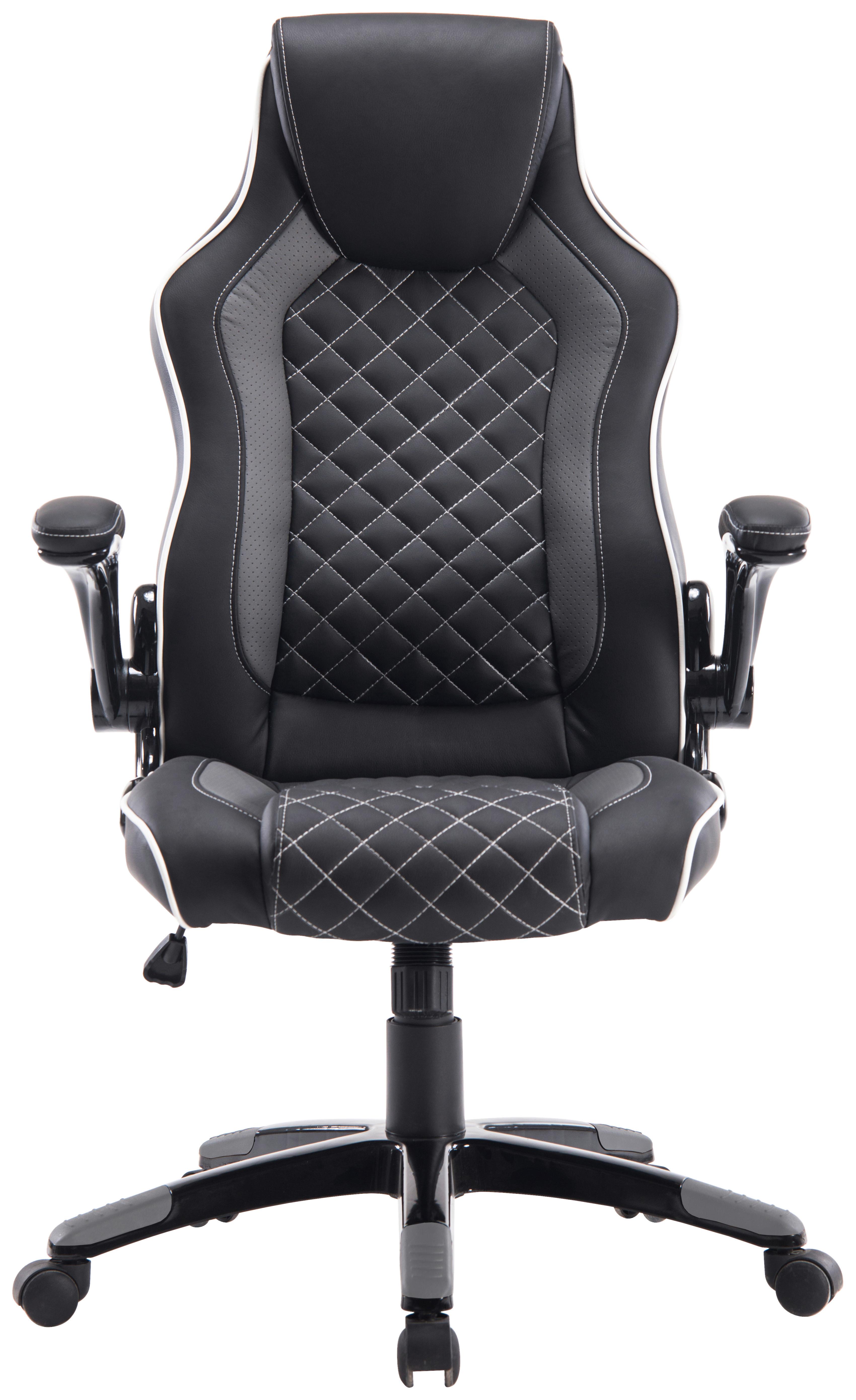 Chefsessel Regina Grau/Schwarz Lederlook - Schwarz/Grau, MODERN, Kunststoff/Textil (71/116-126/66cm) - Mömax