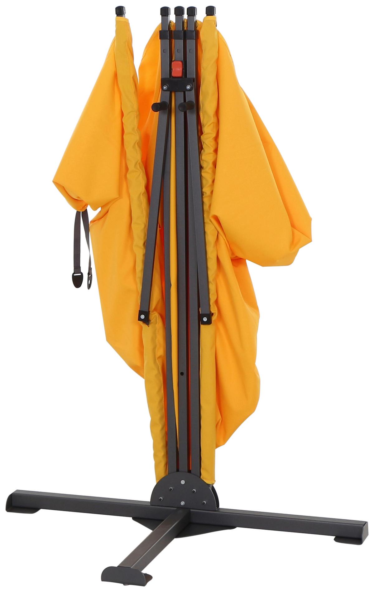 Sichtschutz Anthrazit/Gelb BH: 280 x150 cm - Anthrazit/Gelb, KONVENTIONELL, Textil/Metall (280/150cm) - Siena Garden