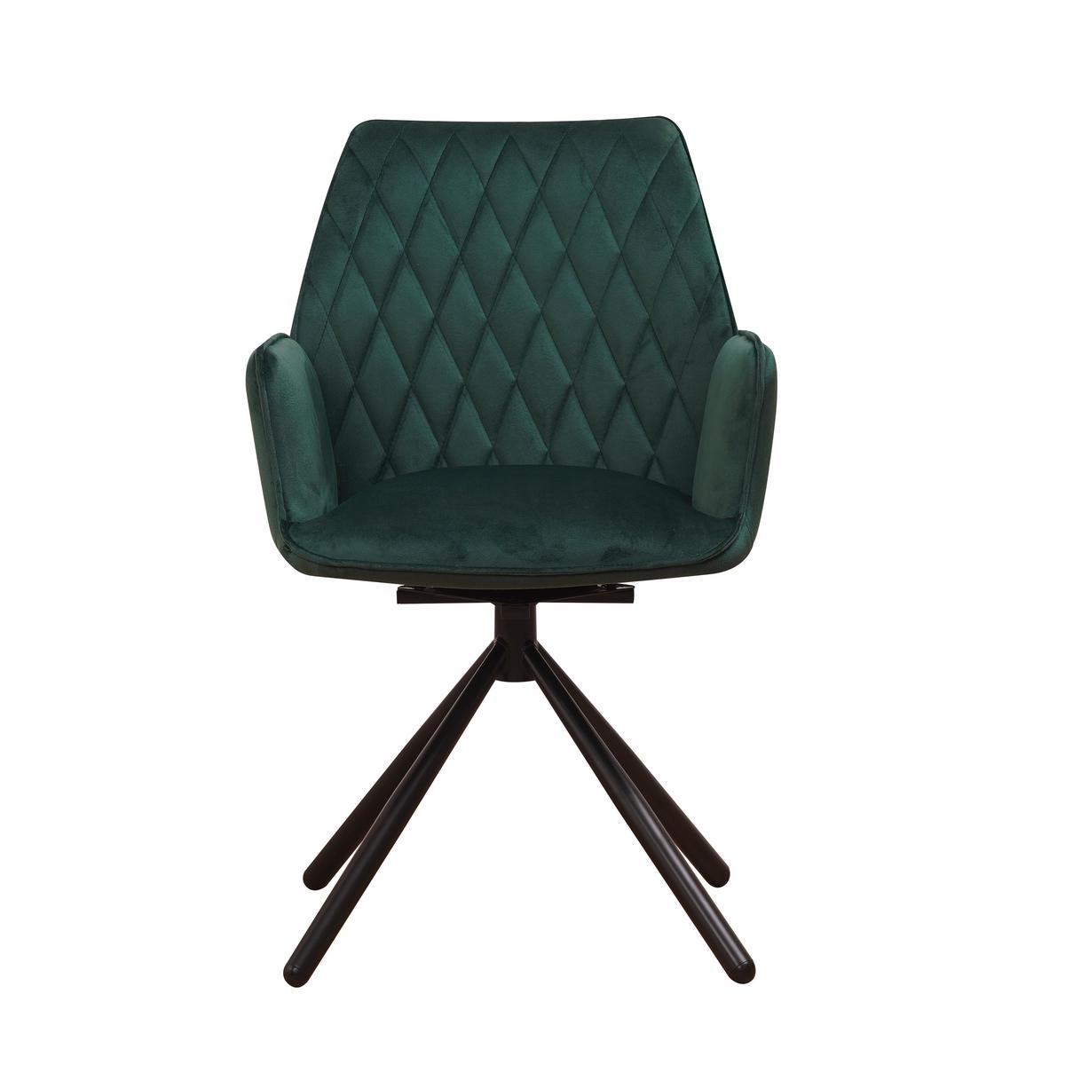 Set Naslanjačev Donny, Zelena, 2 Kos - črna/zelena, Moderno, kovina/tekstil (57,5/92/52cm) - MID.YOU