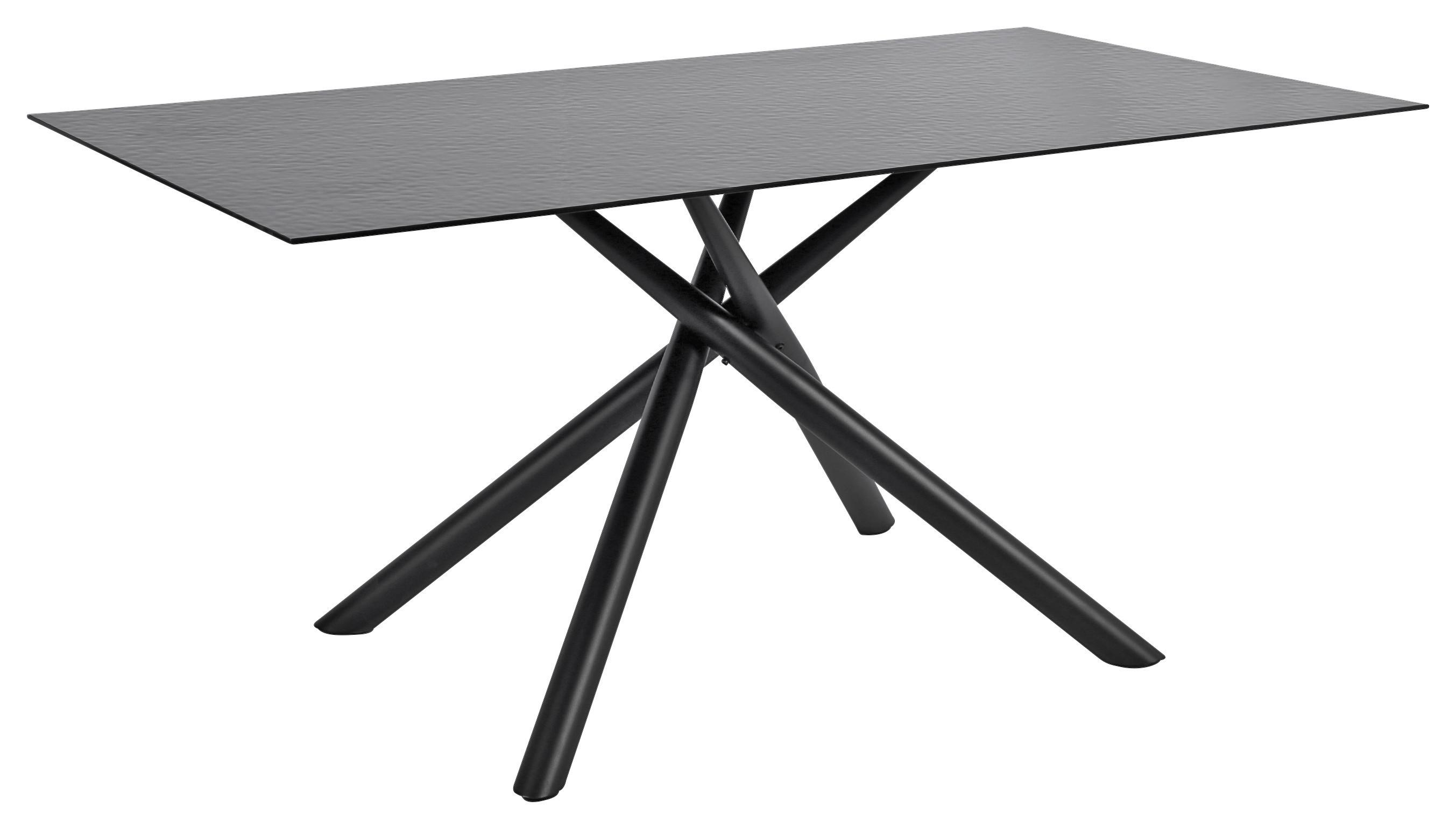 Esstisch Piero Schwarz - Schwarz, LIFESTYLE, Glas/Metall (160/76/90cm) - Mömax
