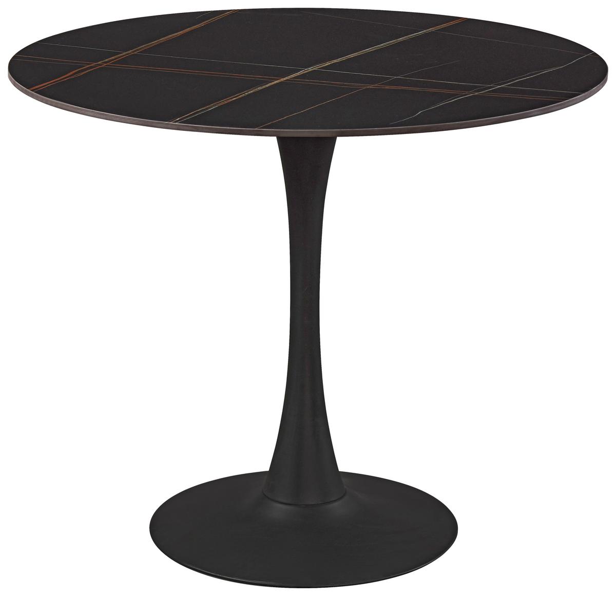 Esstisch Panther 2 Schwarz matt - Schwarz, Modern, Keramik/Metall (90/76cm) - Mömax