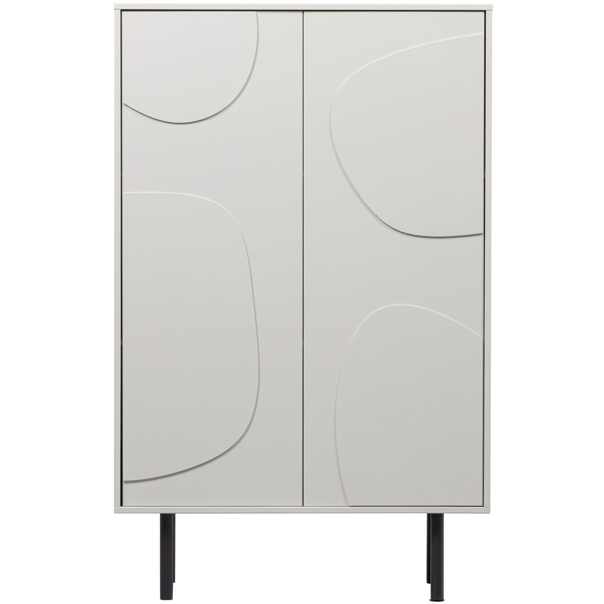 Kommode Cadiz Grauweiß B: 85cm - Grauweiß/Schwarz, Design, Holz/Metall (85/135/40cm) - Livetastic