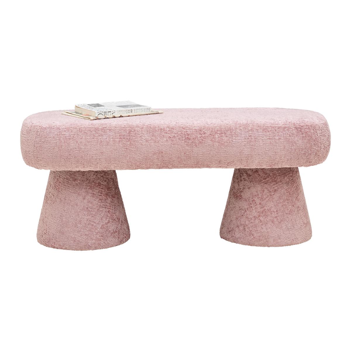 Sitzbank Monty Chenille Hellrosa - Rosa, ROMANTIK / LANDHAUS, Holzwerkstoff/Textil (98/37/40cm) - Premium Living