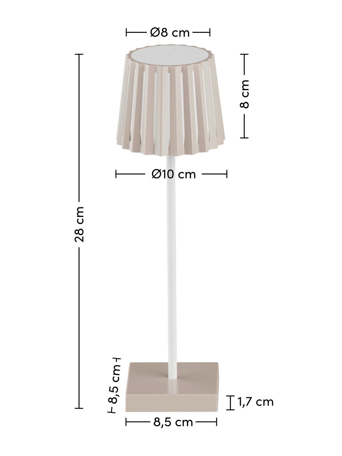 Außenleuchte Plisi Cappuccino max. 2 Watt - Weiß/Cappuccino, MODERN, Kunststoff/Metall (10/28cm) - Mömax