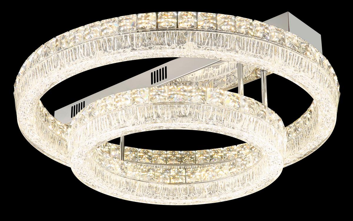 Led Stropna Svjetiljka Laurel - prozirno/boje kroma, Konvencionalno, staklo/metal (60/19,5cm) - Globo