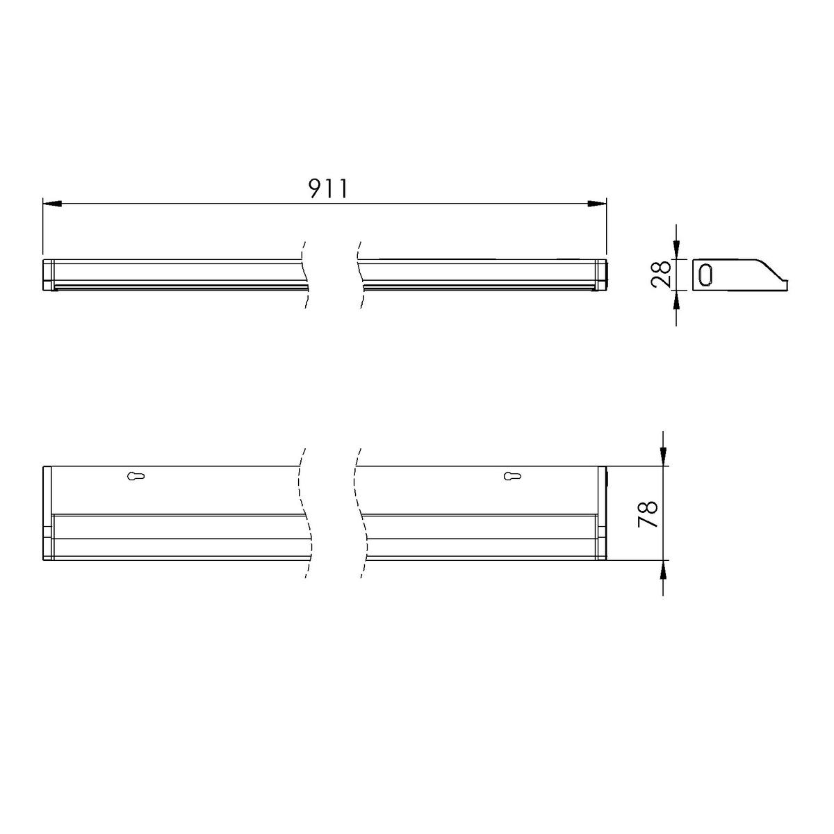Unterbauleuchte 101227 Grau/Weiß - Weiß/Grau, LIFESTYLE (91,1/2,7/7,8cm) - HKT