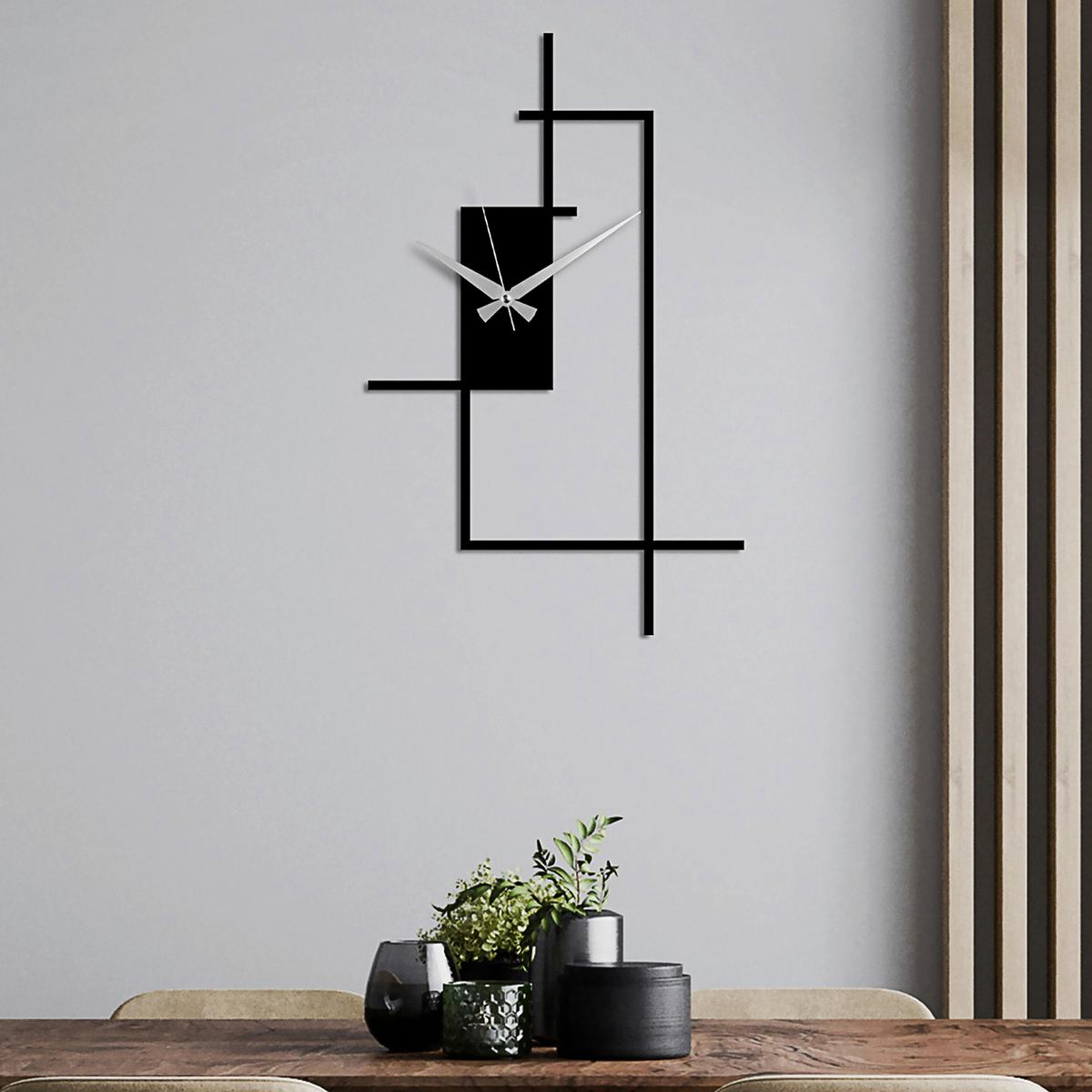 ZEGAR ŚCIENNY CORNER - czarny, Lifestyle, metal (30/49/3cm)