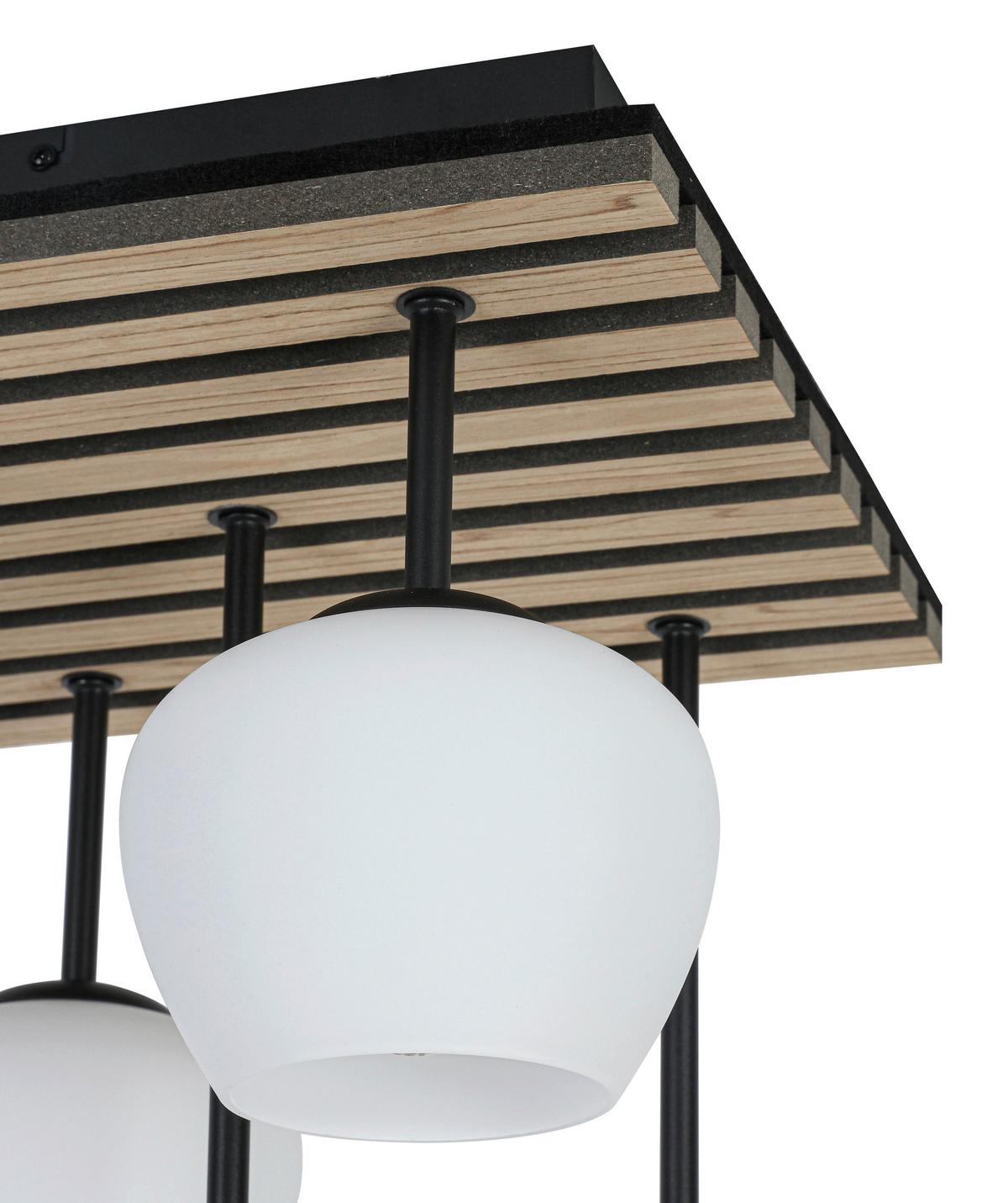 LAMPA WISZĄCA TAIRA - kolor dębowy/czarny, Trend, materiał drewnopochodny/metal (38/39/59cm) - Collett's Monde