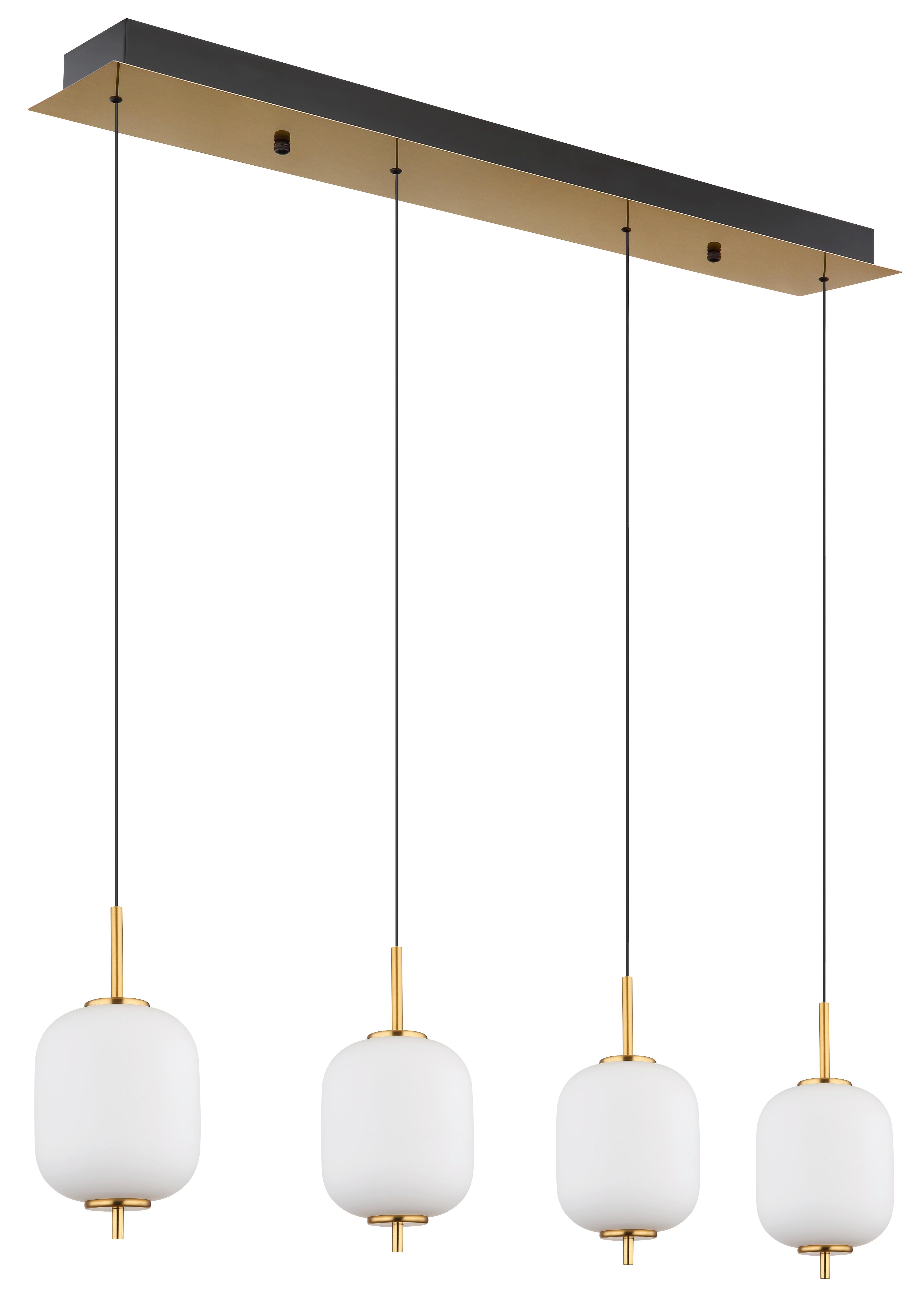 Led Svjetiljka Viseća 15217-4 Ewald - boje mjeda/crna, Konvencionalno, staklo/metal (94.5/13.5/220cm)