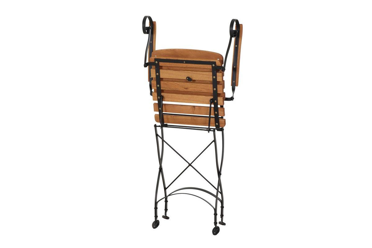 Gartenklappsessel Robinienfarbe Echtholz - Robinienfarben/Schwarz, KONVENTIONELL, Holz/Metall (60/87/57cm) - Siena Garden