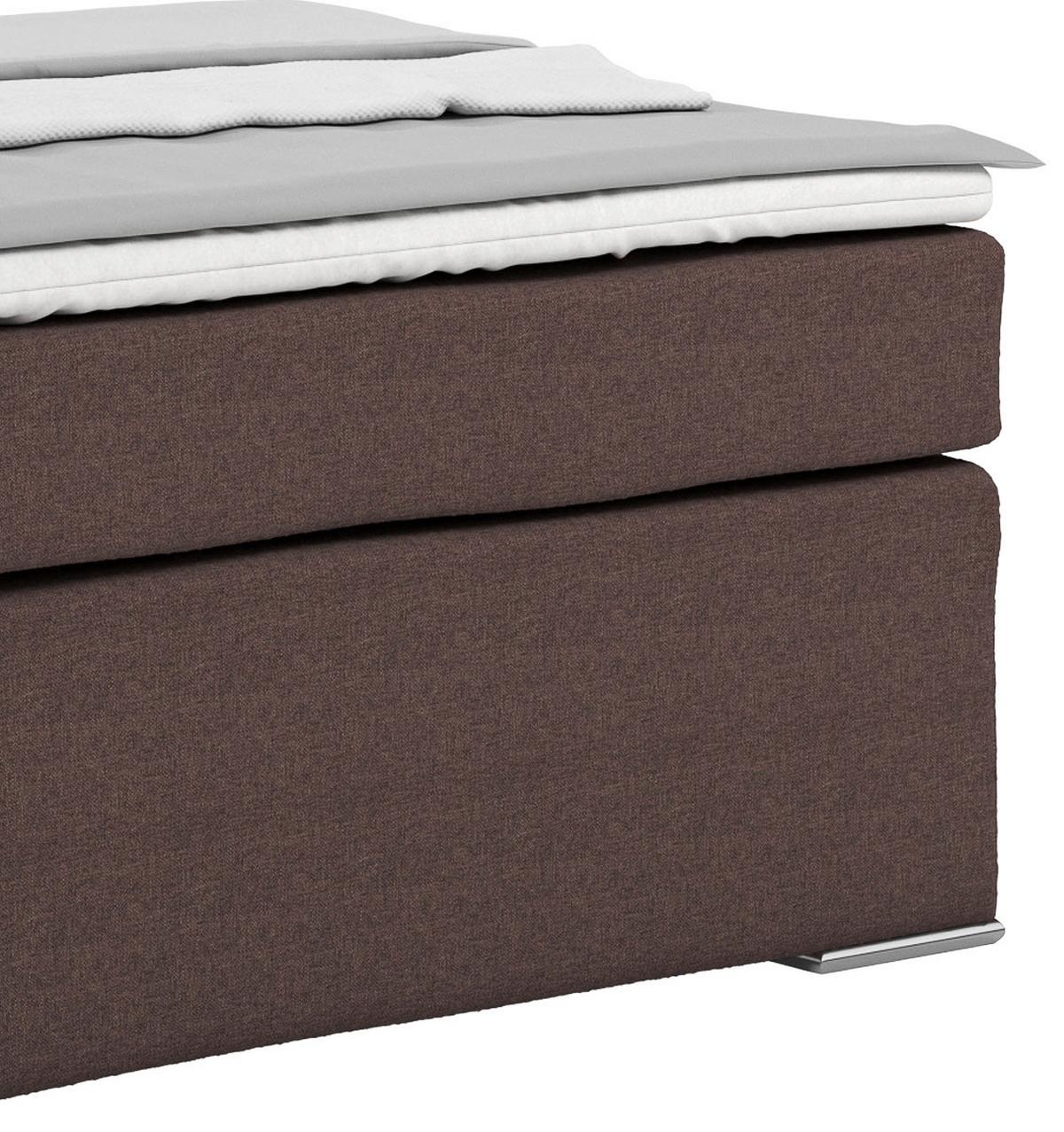 Boxspring Krevet Nero - boje kroma/smeđa, Konvencionalno, tekstil/metal (140/200cm) - Best Price