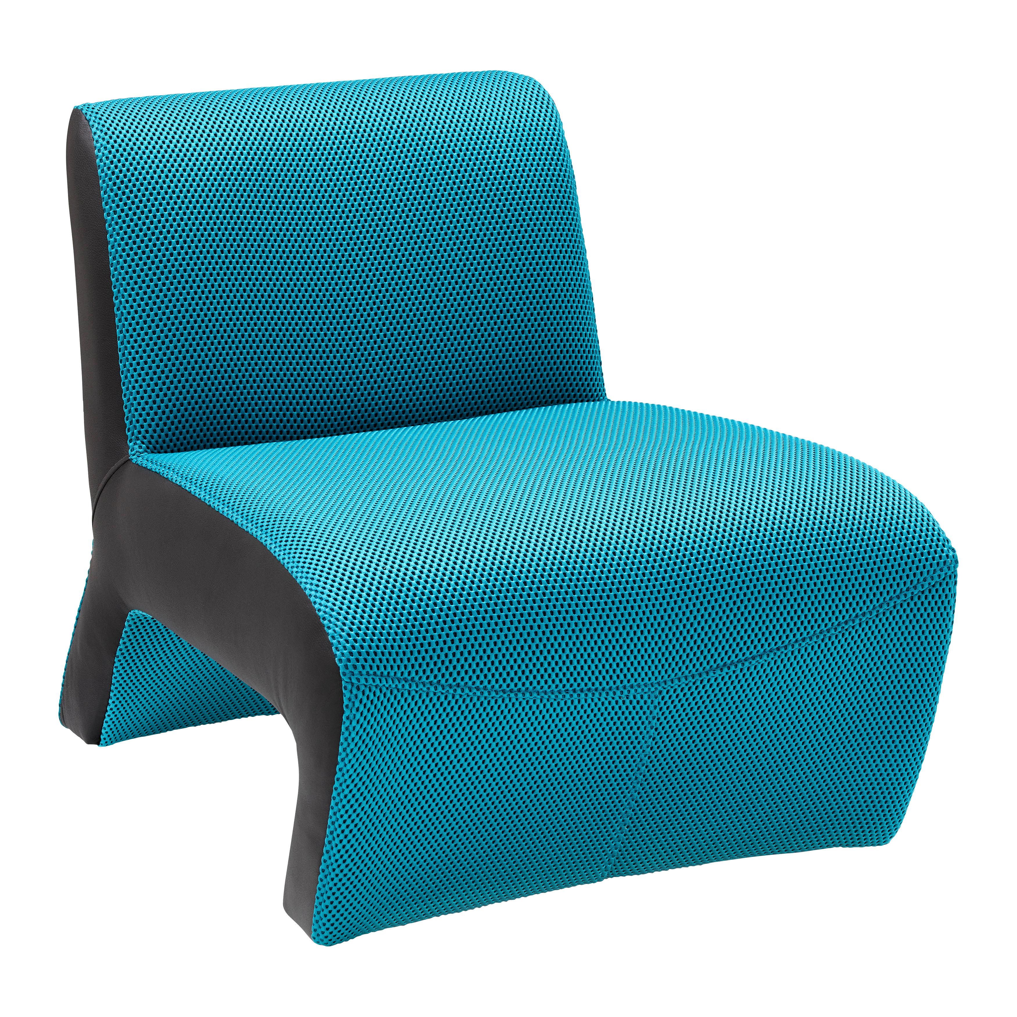 Designsessel Batty Mesh Türkis/Schwarz, Lederlook - Türkis/Schwarz, MODERN, Kunststoff/Textil (66/72/89cm) - Mömax