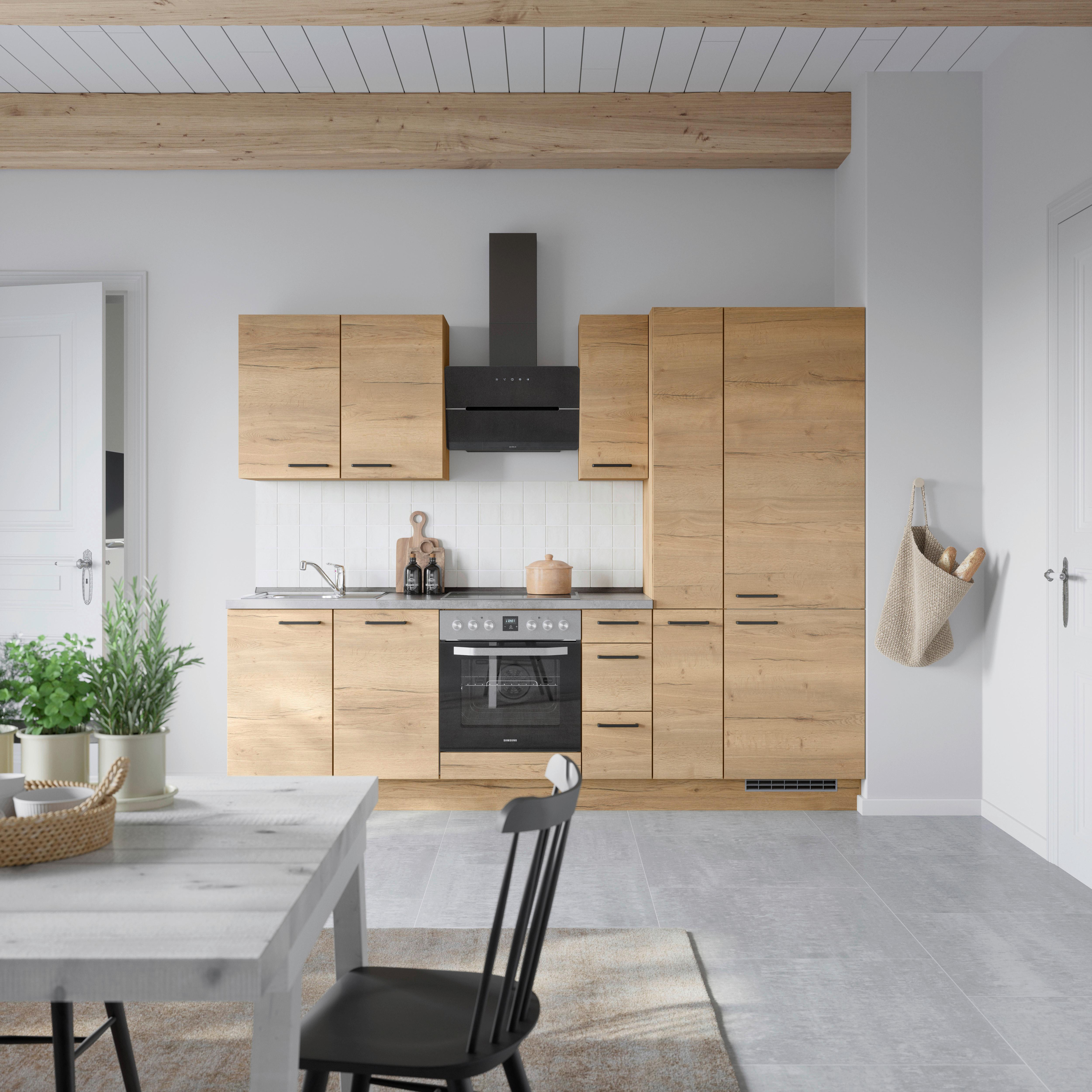 Küchenleerblock Structura High o. Geräte Eiche - Schieferfarben/Eichefarben, MODERN, Holzwerkstoff/Metall (270cm) - Nobilia