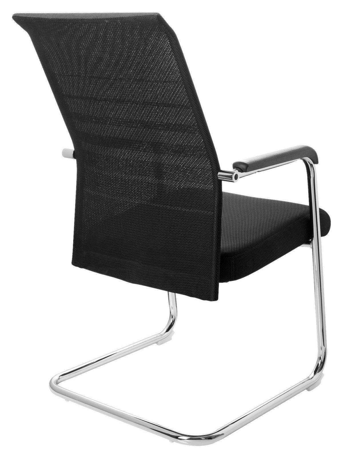 Konferenčni Stol Falcone V, Črna, Siva - barve kroma/siva, Moderno, kovina/tekstil (57/104/55cm) - MID.YOU