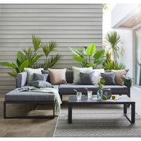 KOMPLET MEBLI TARASOWYCH AMORE - antracytowy/szary, Modern, metal/tkanina (180/248cm) - Ambia Garden