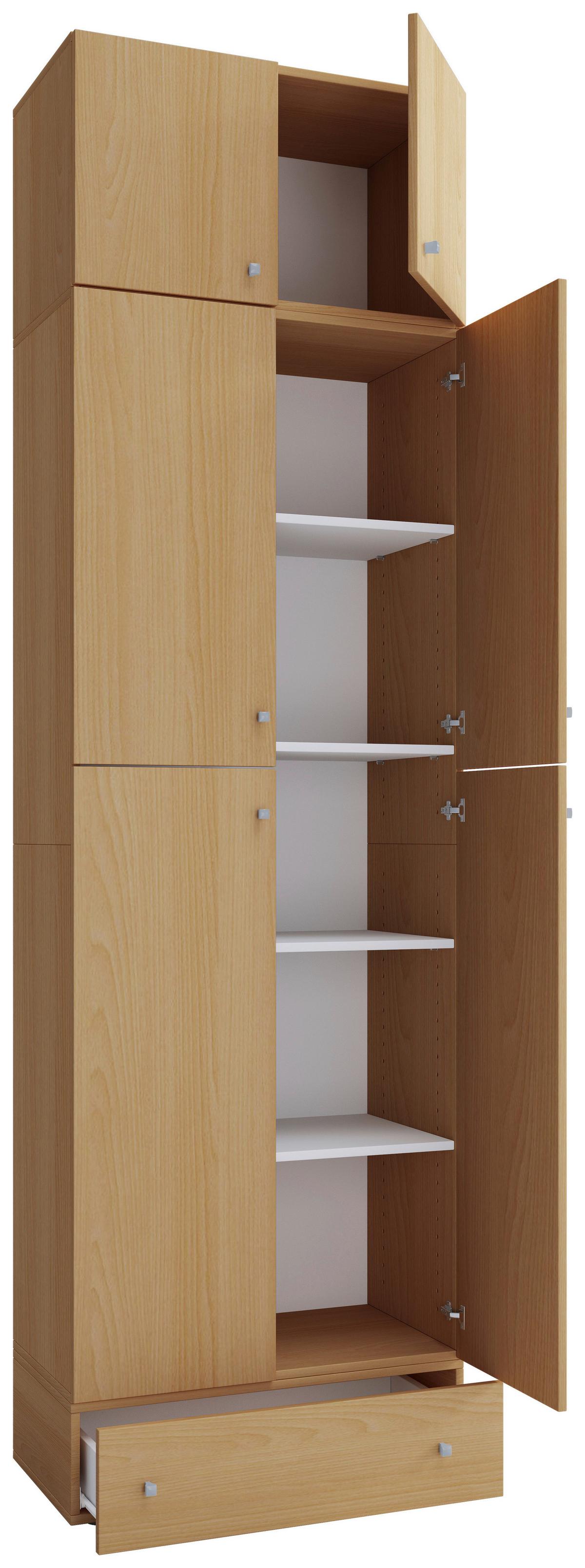 Schuhschrank Lona XXL ca.70x240x39cm Buchefarben - Buchefarben/Schwarz, KONVENTIONELL, Holzwerkstoff/Kunststoff (70/240/39cm) - MID.YOU