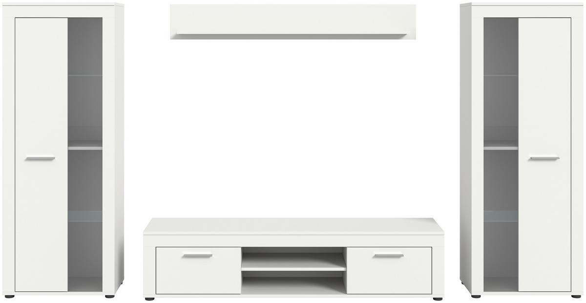 ANSAMBLU MOBILIER CAMERA DE Z JAM - alb, Design, sticlă/material pe bază de lemn (310/159/35cm) - Modern Living