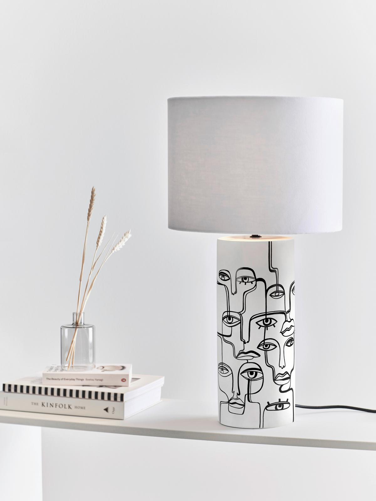 Tischleuchte Family max. 40 Watt - Schwarz/Weiß, Basics, Keramik/Textil (34/34/61,5cm) - Markslöjd