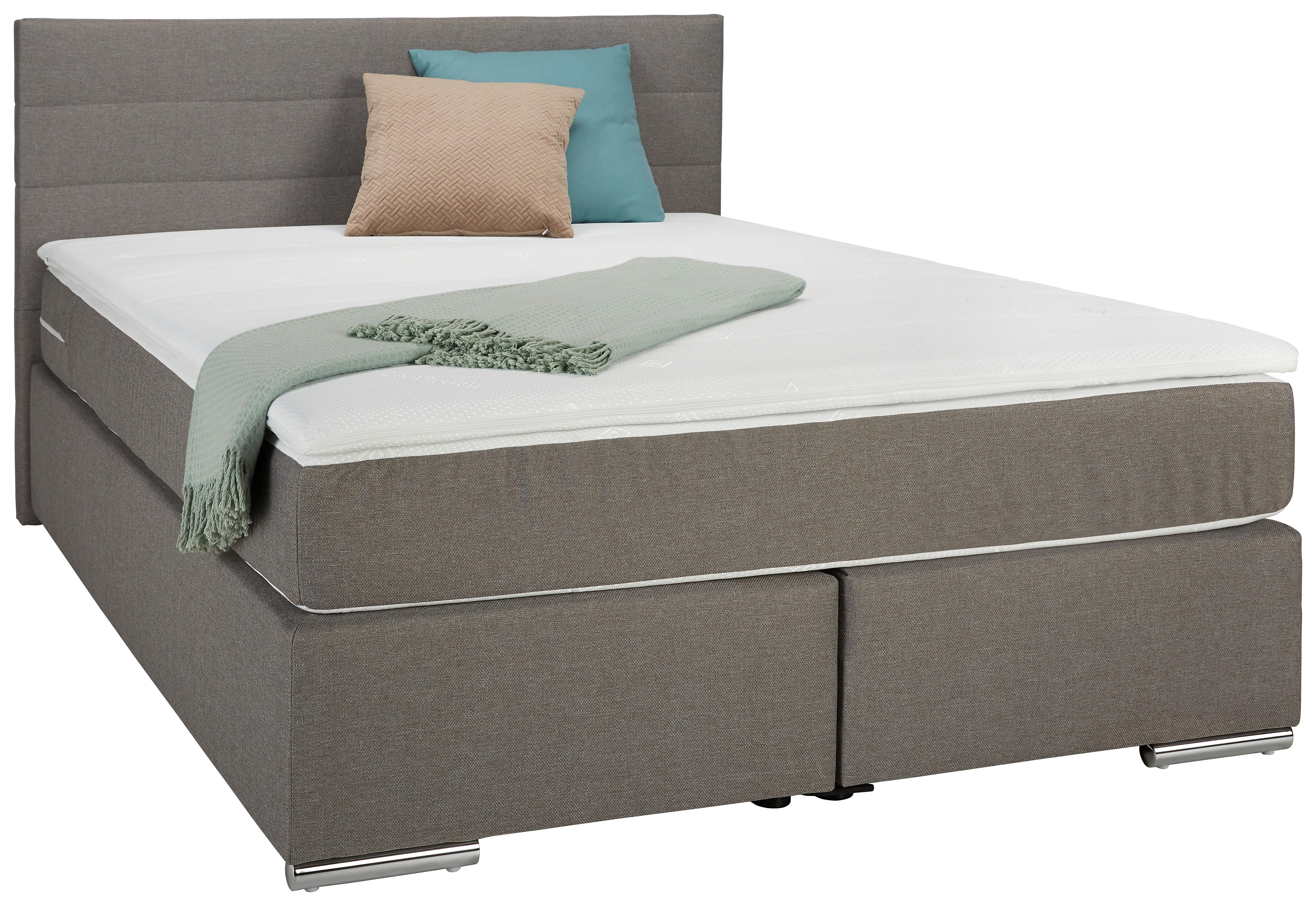 Boxspring Krevet Lenno - boja hroma/siva, Konvencionalno, drvo/tekstil (140/200cm) - Based