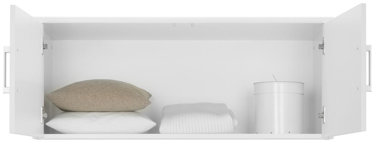 NADSTAWKA NA SZAFĘ EASY - kolor srebrny/biały, Basics, materiał drewnopochodny/tworzywo sztuczne (106/43/54cm) - Xora