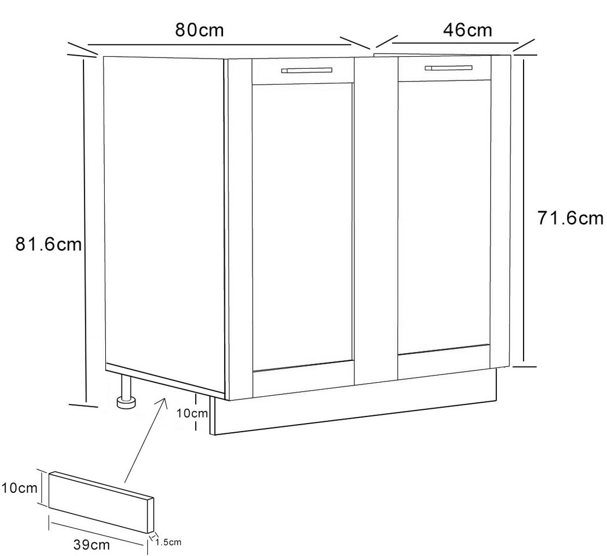 Spodnja Omarica Za Korito Colura, Bela, Antracit, Š 80cm - srebrne barve/bela, Trend, umetna masa/leseni material (80/82/46cm) - MID.YOU