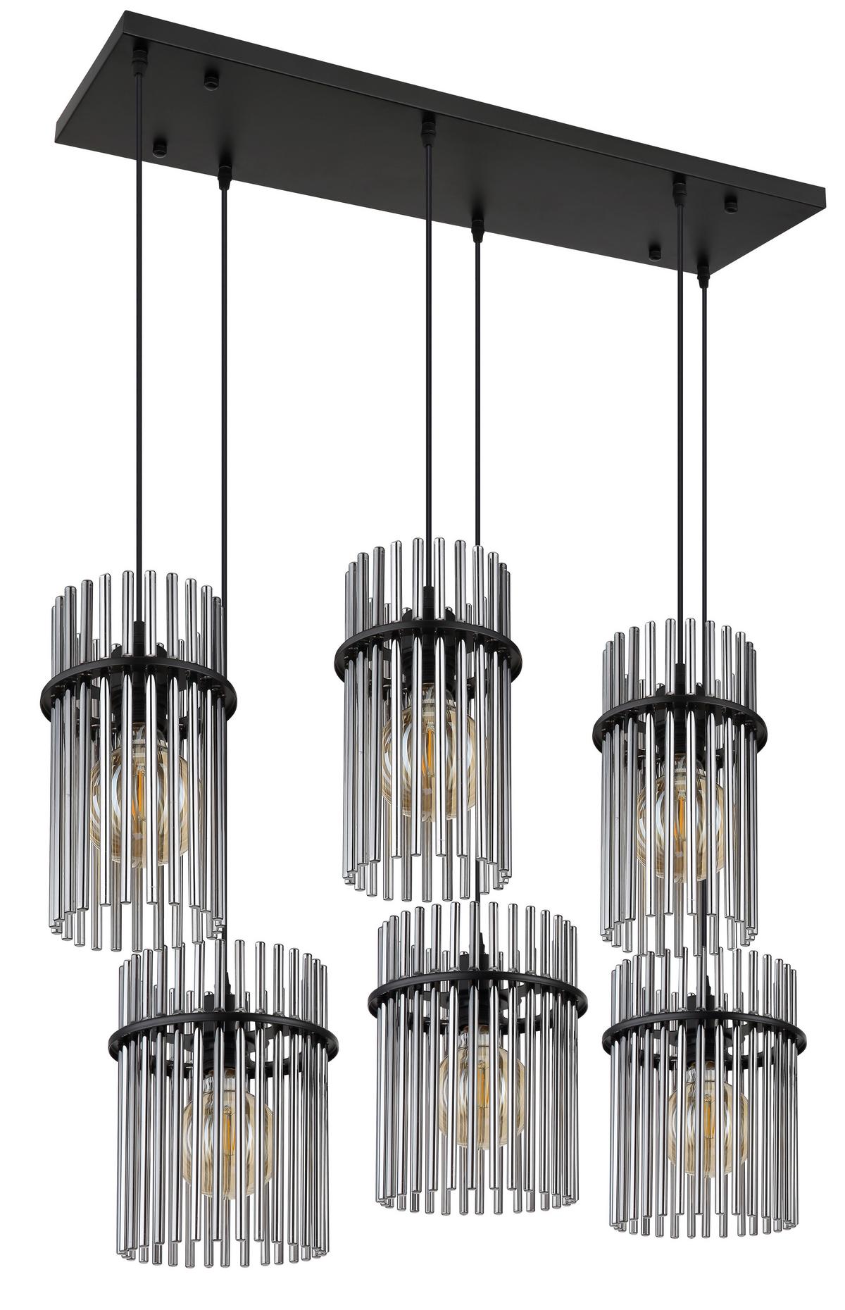 Viseća Svjetiljka Gorley - siva/crna, Basics, staklo/metal (92.5/35.5/125cm) - Globo