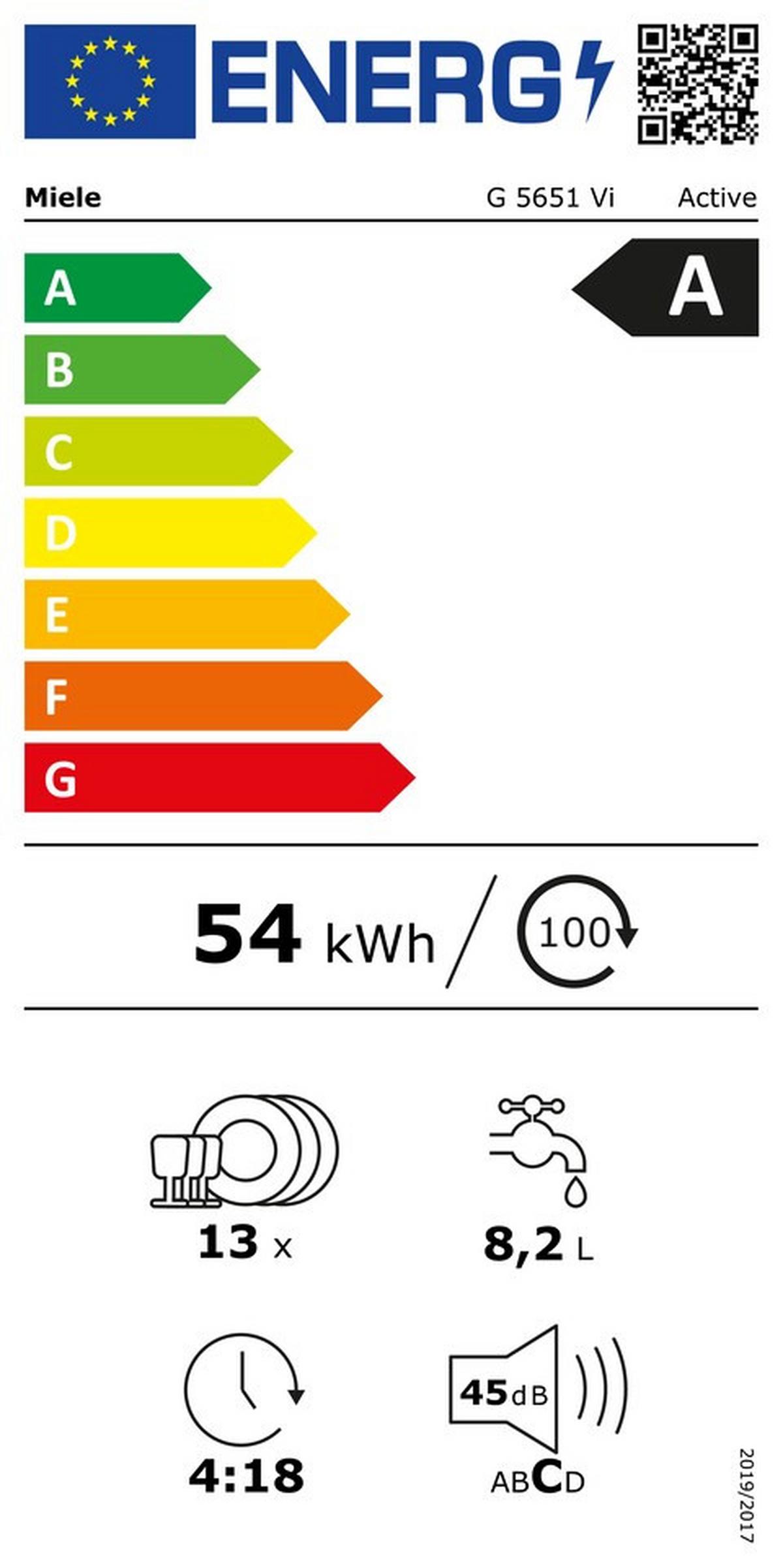 Geschirrspüler G5651VIED vollintegrierbar - MODERN, Metall (59,8/80,5/55cm) - Miele