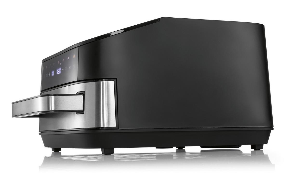 FRYTKOWNICA BEZTŁUSZCZOWA 16428 - kolor srebrny/czarny, Basics, tworzywo sztuczne/metal (32,5/41/24cm) - GOURMETMAXX