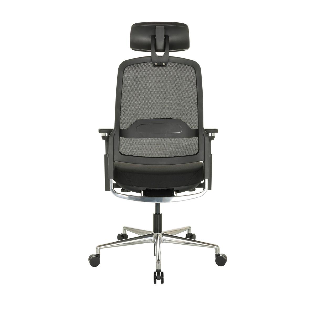 Drehstuhl Teraro AX Schwarz - Silberfarben/Schwarz, Basics, Kunststoff/Textil (65/111-126/61cm) - MID.YOU