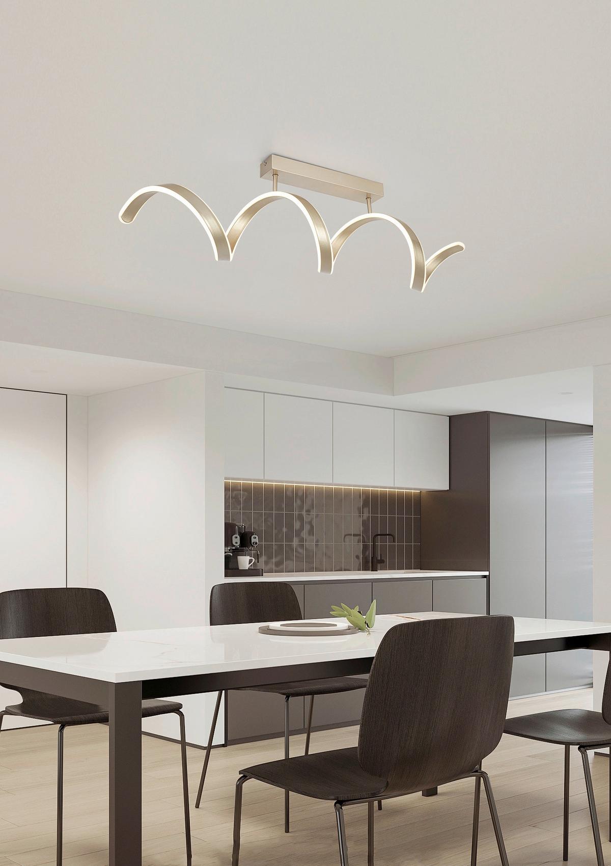 Stropna Led-svetilka Chamo - barve šampanjca, Moderno, kovina/umetna masa (90/18/27cm) - Mömax