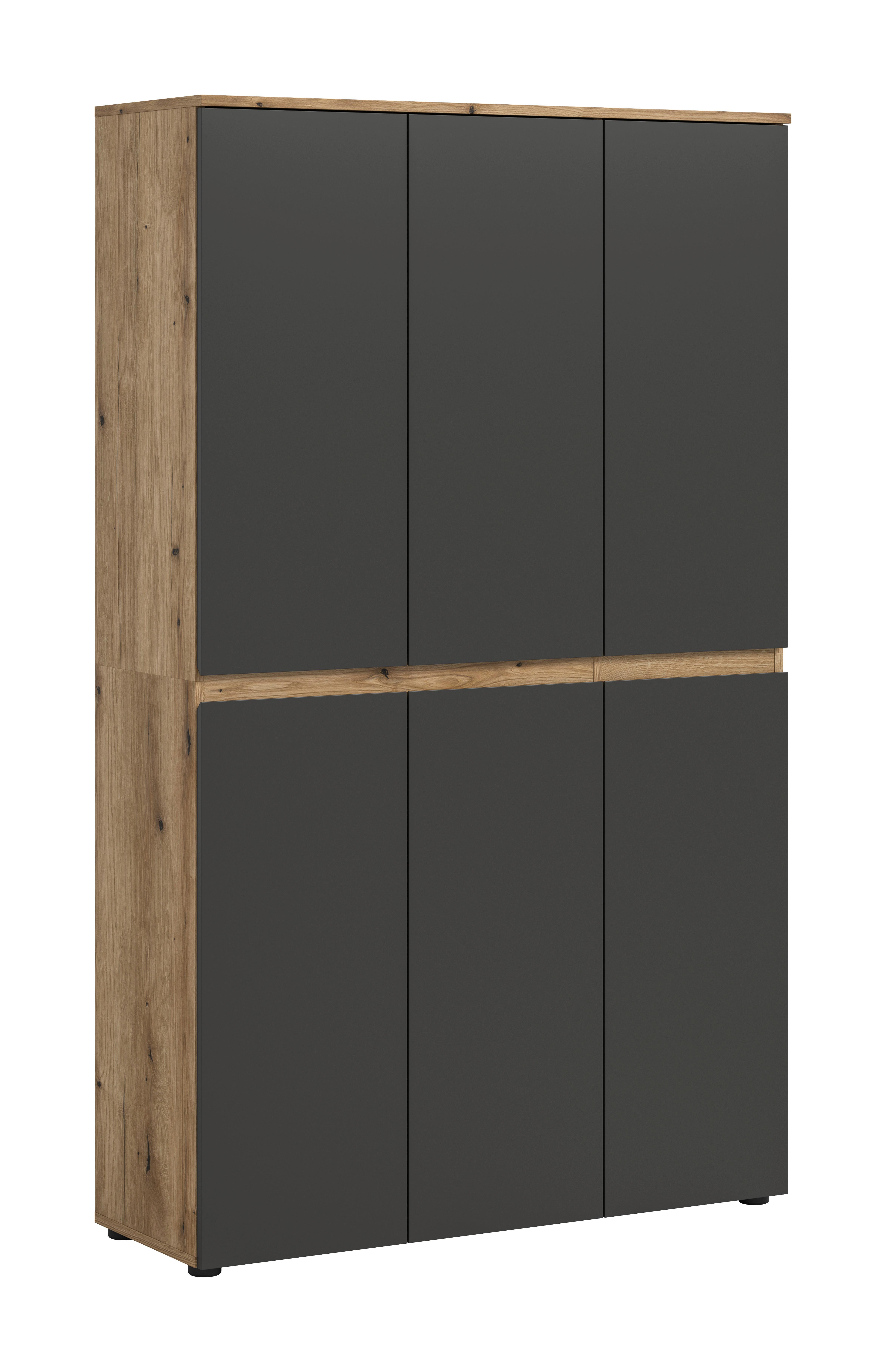 Garderobenschrank Scarpa Anthrazit - Eichefarben/Anthrazit, Design, Holzwerkstoff/Kunststoff (105/175/37cm) - Livetastic