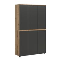 Garderobenschrank Scarpa Anthrazit - Eichefarben/Anthrazit, Design, Holzwerkstoff/Kunststoff (105/175/37cm) - Livetastic