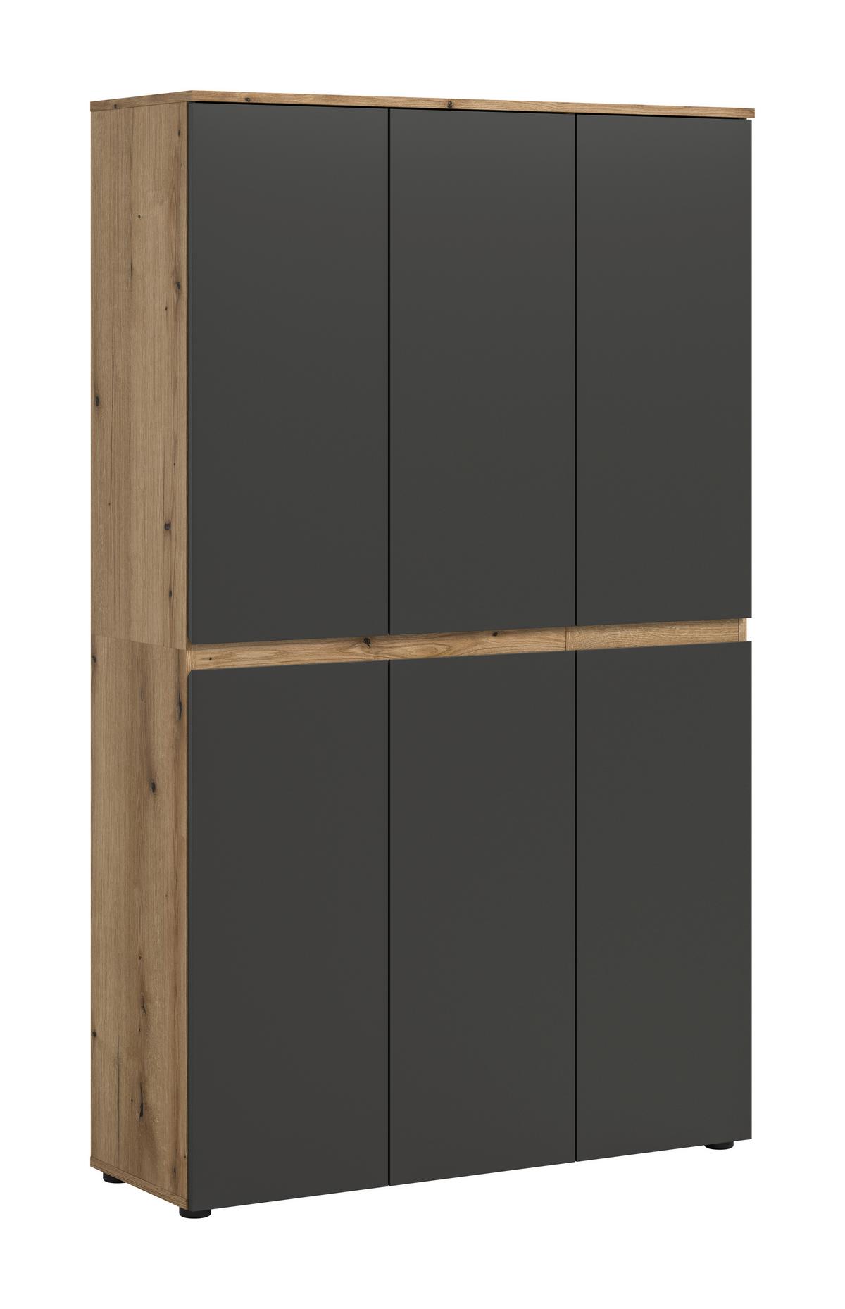 Garderobenschrank Scarpa Anthrazit - Eichefarben/Anthrazit, Design, Holzwerkstoff/Kunststoff (105/175/37cm) - Livetastic