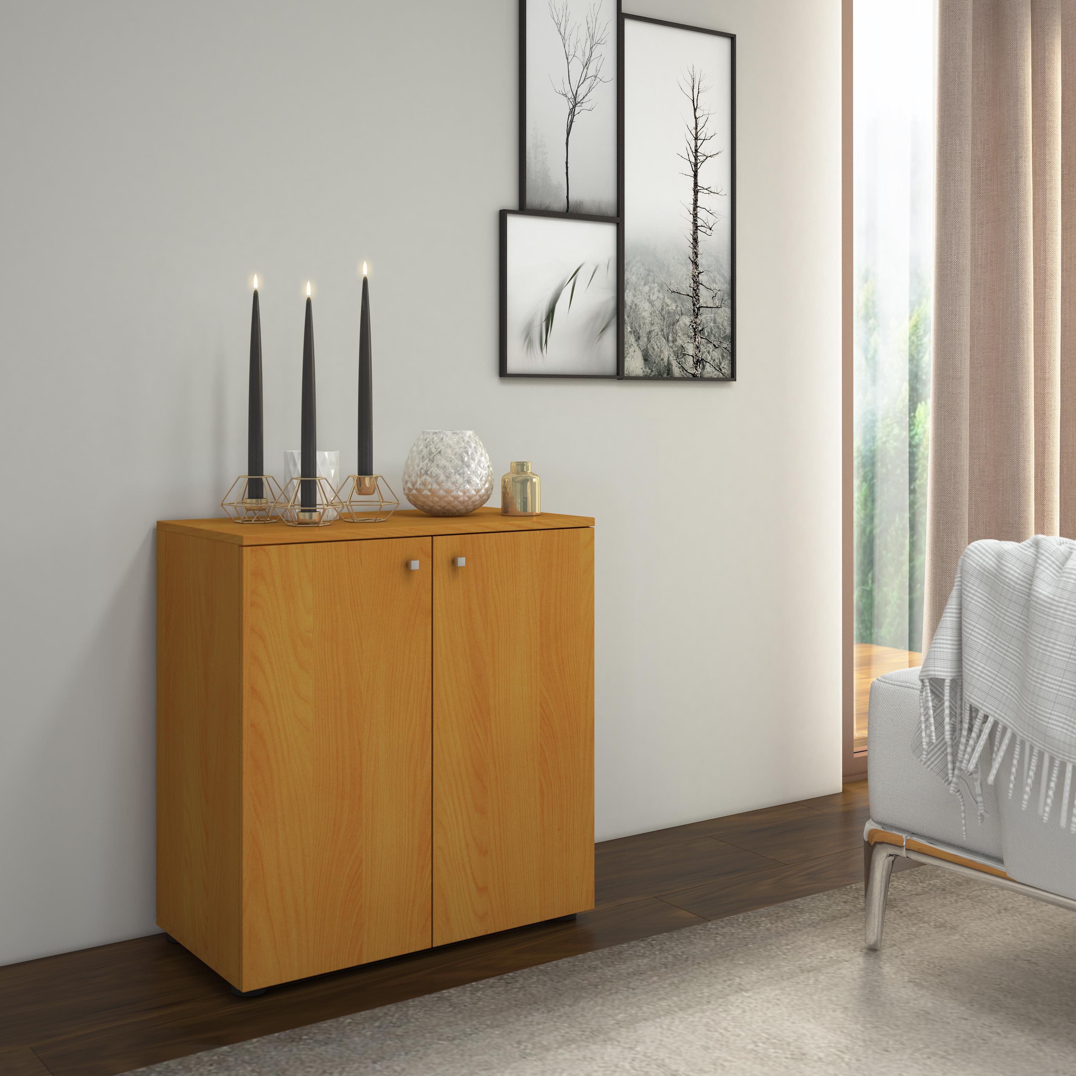 Kommode Vandol Mini ca. 70x70x39 cm Buchefarben - Silberfarben/Buchefarben, Basics, Holzwerkstoff/Kunststoff (70/74/40cm) - MID.YOU