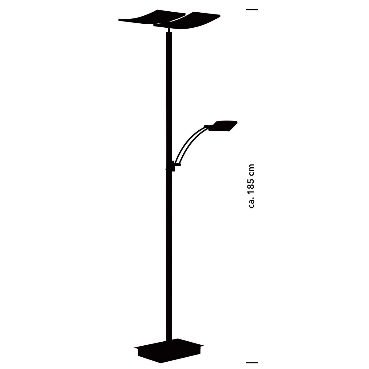 LAMPA STOJĄCA LED 60556/2-39 ANDY - antracytowy, Design, metal (50/185cm) - Hell