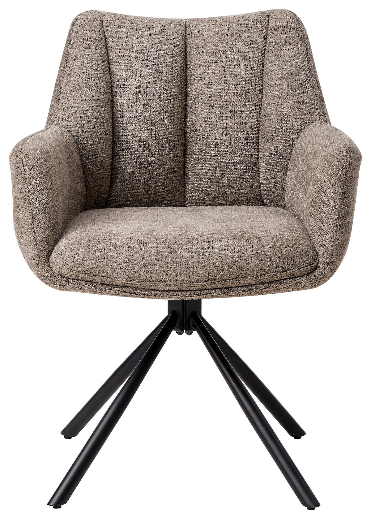 Stolica Lacy - svijetlo smeđa/crna, Moderno, metal/tekstil (63/63/81cm) - Premium Living