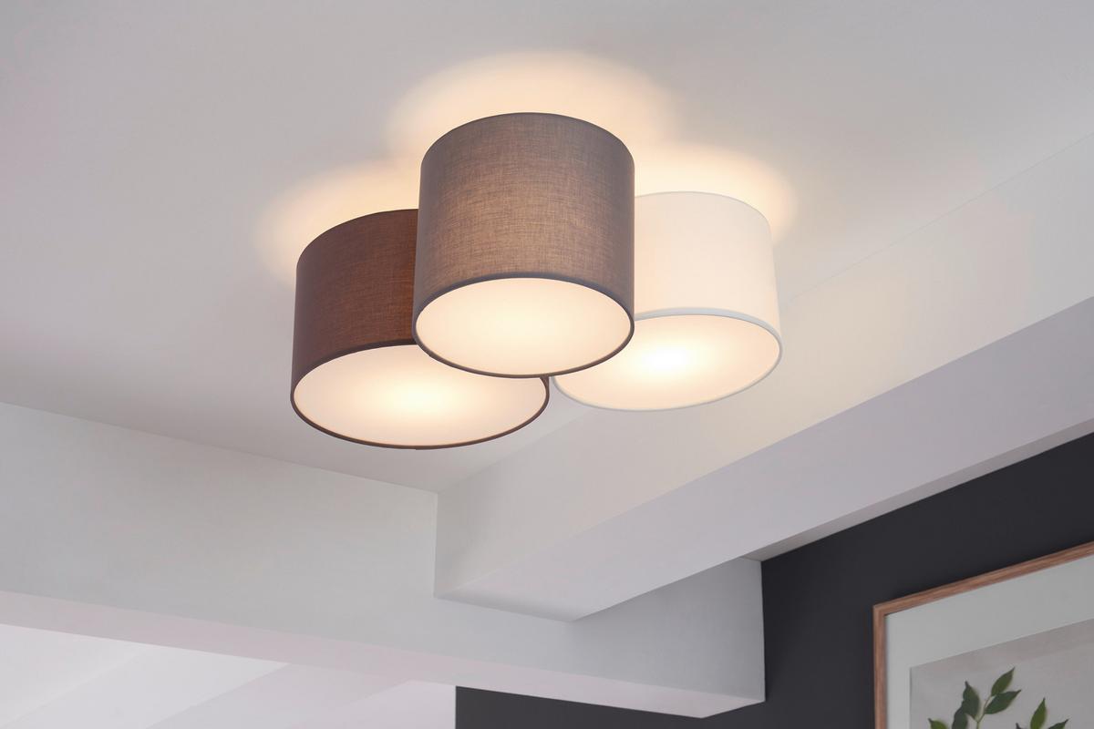 LAMPA SUFITOWA 97479* PASTORE - antracytowy/biały, Konventionell, metal/tkanina (61/49,5/25,5cm) - Eglo